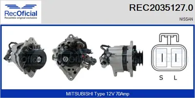 Alternator Nissan PATROL III/2 Station Wagon · Nissan PICK UP · Nissan PATROL GR IV