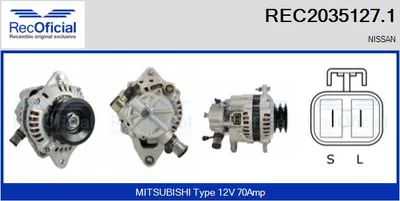 Alternator Nissan PATROL III/2 Station Wagon · Nissan PICK UP · Nissan PATROL GR IV