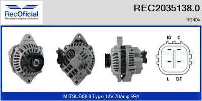 Alternator Honda CIVIC VI Fastback · Honda CIVIC VI Hatchback · Honda CIVIC VI Saloon