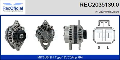 Alternator Mitsubishi COLT III · Mitsubishi LANCER IV · Mitsubishi SAPPORO III