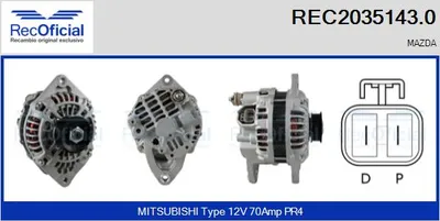 Alternator Mazda 323 C V · Mazda 323 F V · Mazda MX-3
