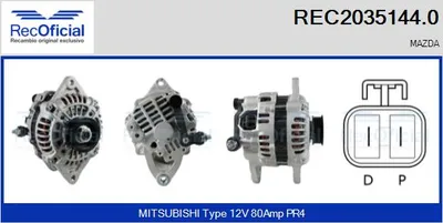 Alternator Mazda 626 V · Mazda 626 V Hatchback · Mazda 626 V Station Wagon