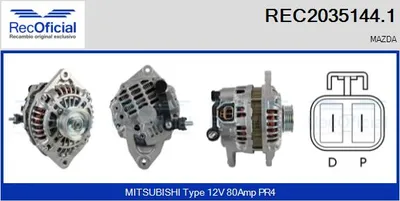 Alternator Mazda 626 V · Mazda 626 V Hatchback · Mazda 626 V Station Wagon
