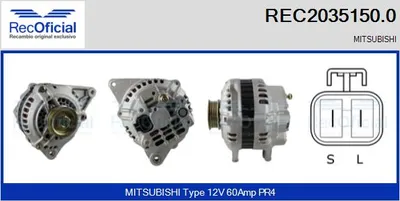 Alternator Mitsubishi COLT II · Mitsubishi CORDIA · Mitsubishi LANCER III