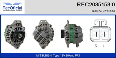Alternator Mitsubishi PAJERO II · Hyundai H100 Bus · Hyundai H-1 / STAREX Bus