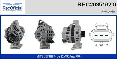 Alternator Ford FIESTA V · Ford FUSION · Mazda 2