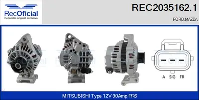 Alternator Ford FIESTA V · Ford FUSION · Mazda 2