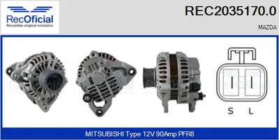 Alternator Mazda MPV II · Mazda 6 Saloon · Mazda 6 Hatchback