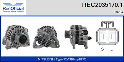 Alternator Mazda MPV II · Mazda 6 Saloon · Mazda 6 Hatchback