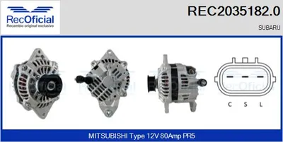 Alternator Subaru FORESTER · Subaru IMPREZA Saloon · Subaru IMPREZA Estate