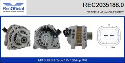 Alternator Lancia ZETA · Fiat SCUDO Bus · Fiat SCUDO Van
