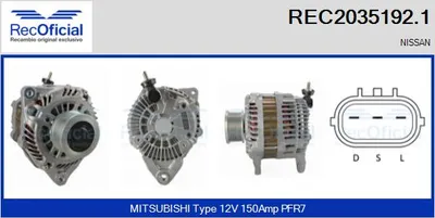 Alternator Nissan PATHFINDER III · Nissan NAVARA NP300