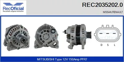 Alternator Nissan NAVARA NP300 · Nissan QASHQAI I · Nissan X-TRAIL II
