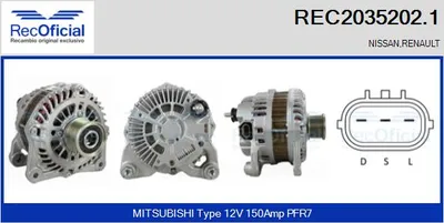 Alternator Nissan NAVARA NP300 · Nissan QASHQAI I · Nissan X-TRAIL II