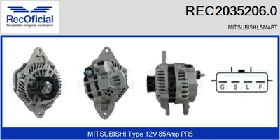 Alternator Smart FORFOUR · Mitsubishi COLT VI · Mitsubishi COLT CZC VI Convertible