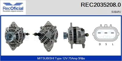 Alternator Subaru IMPREZA Saloon · Subaru FORESTER · Subaru IMPREZA Estate