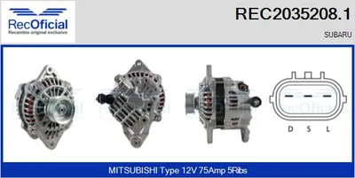 Alternator Subaru IMPREZA Saloon · Subaru FORESTER · Subaru IMPREZA Estate