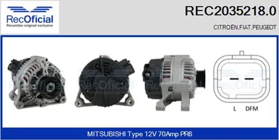 Alternator Citroën C15 Box Body/MPV · Citroën JUMPY I · Fiat SCUDO Bus