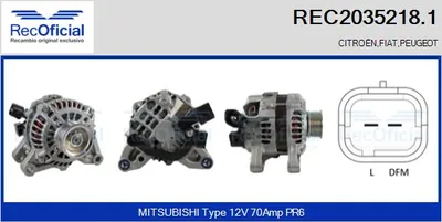 Alternator Citroën C15 Box Body/MPV · Citroën JUMPY I · Fiat SCUDO Bus