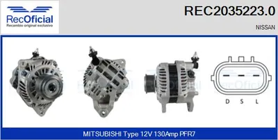 Alternator Nissan PATHFINDER III · Nissan NAVARA NP300