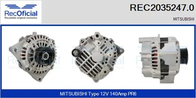 Alternator Mitsubishi SPACE WAGON · Mitsubishi SPACE RUNNER