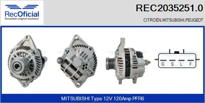 Alternator Citroën C-CROSSER · Peugeot 4007 · Mitsubishi OUTLANDER II