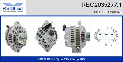 Alternator Suzuki SWIFT III · Suzuki SX4 · Opel AGILA