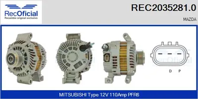 Alternator Mazda 6 Saloon · Mazda 3 · Mazda CX-7