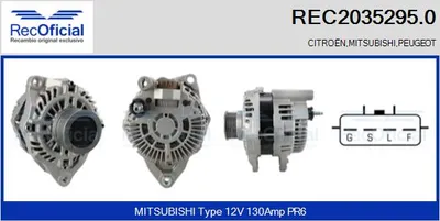 Alternator Mitsubishi LANCER VIII · Mitsubishi LANCER VIII Sportback · Mitsubishi ASX