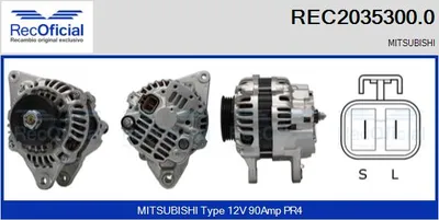 Alternator Mitsubishi COLT IV · Mitsubishi GALANT VII · Mitsubishi GALANT VII Saloon