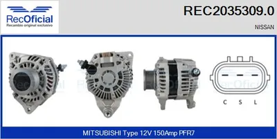 Alternator Nissan PATHFINDER III · Nissan NAVARA NP300 · Nissan MURANO II