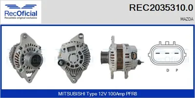 Alternator Mazda CX-7 · Mazda 6 Hatchback · Mazda 6 Saloon