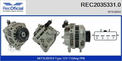 Alternator Mitsubishi OUTLANDER I · Mitsubishi GRANDIS