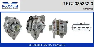 Alternator Mitsubishi OUTLANDER I · Mitsubishi LANCER VII · Mitsubishi LANCER VII Estate