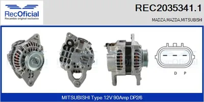 Alternator Mitsubishi PAJERO IV · Mazda 2 · Mitsubishi PAJERO IV Van