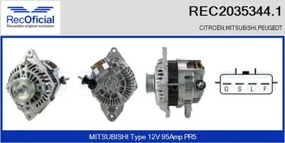 Alternator Mitsubishi LANCER VIII · Mitsubishi LANCER VIII Sportback · Mitsubishi ASX