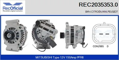 Alternator Mini MINI · Peugeot 207 · Citroën C4 PICASSO I MPV