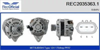 Alternator Subaru FORESTER · Subaru OUTBACK · Subaru LEGACY V
