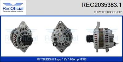 Alternator Jeep COMPASS · Dodge CALIBER · Dodge AVENGER