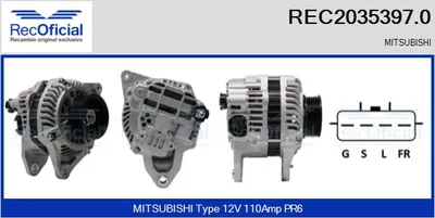 Alternator Mitsubishi OUTLANDER I · Mitsubishi LANCER VII · Mitsubishi LANCER VII Estate