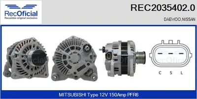 Alternator Nissan NV200 / EVALIA Bus · Nissan JUKE · Nissan NOTE