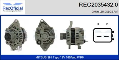 Alternator Dodge CALIBER · Dodge AVENGER · Chrysler SEBRING