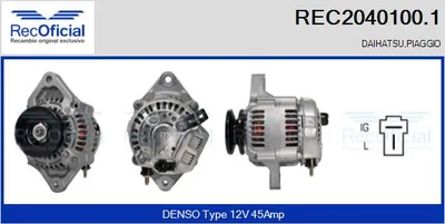 Alternator Daihatsu CHARADE II · Daihatsu CHARADE III · Piaggio PORTER Platform/Chassis