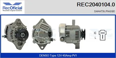 Alternator Daihatsu CUORE IV · Daihatsu CUORE II · Daihatsu HIJET Bus