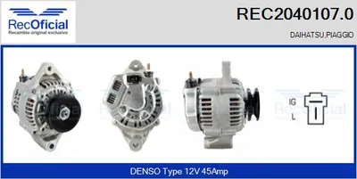 Alternator Daihatsu FEROZA Soft Top · Daihatsu FEROZA Hard Top · Daihatsu HIJET Van