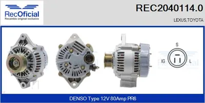 Alternator Toyota CAMRY · Toyota CAMRY Estate · Lexus ES