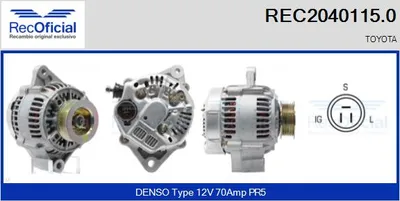 Alternator Toyota COROLLA · Toyota COROLLA Compact · Toyota COROLLA Liftback