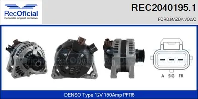 Alternator Ford FIESTA V · Ford FUSION · Ford FOCUS C-MAX