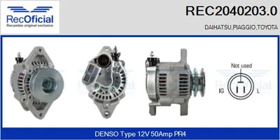 Alternator Daihatsu CHARADE IV · Daihatsu CHARADE III · Daihatsu GRAN MOVE