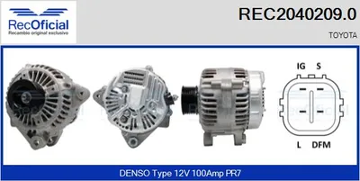 Alternator Toyota PREVIA II · Toyota RAV 4 II · Toyota AVENSIS VERSO